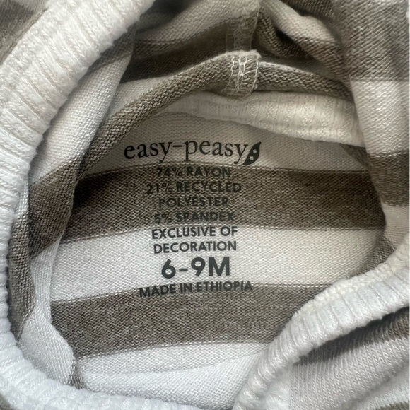 Easy Peasy Cozy Green Striped Hoodie and Pants Set Size 6-9 Months - Picture 11 of 16